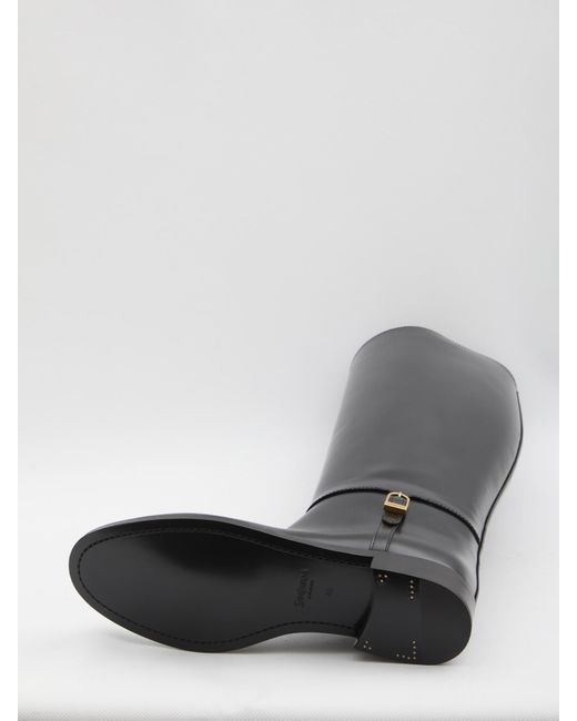 Saint Laurent Black Julia Logo Engraved Boots