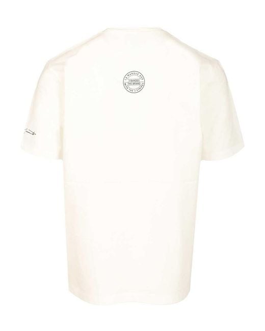 Y-3 White X Neighborhood X Dainese Logo Printed Crewneck T-Shirt for men