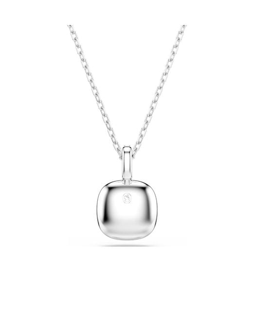 Swarovski White Crystal-Pendant Cable-Link Necklace