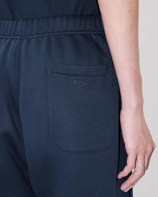 KENZO Blue Boke Flower Logo Patch Joggers for men