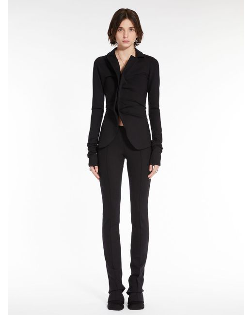 Sportmax Black Single-Breasted Long-Sleeved Blazer