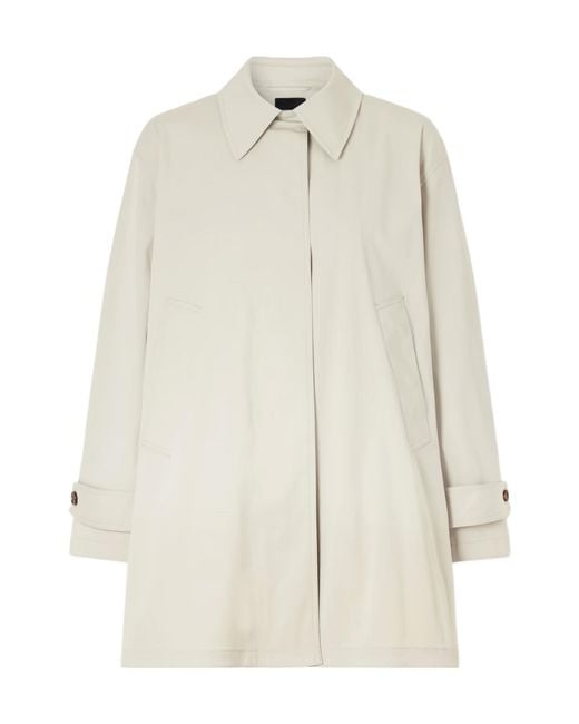 Theory White Single Hidden Button Trench Coat
