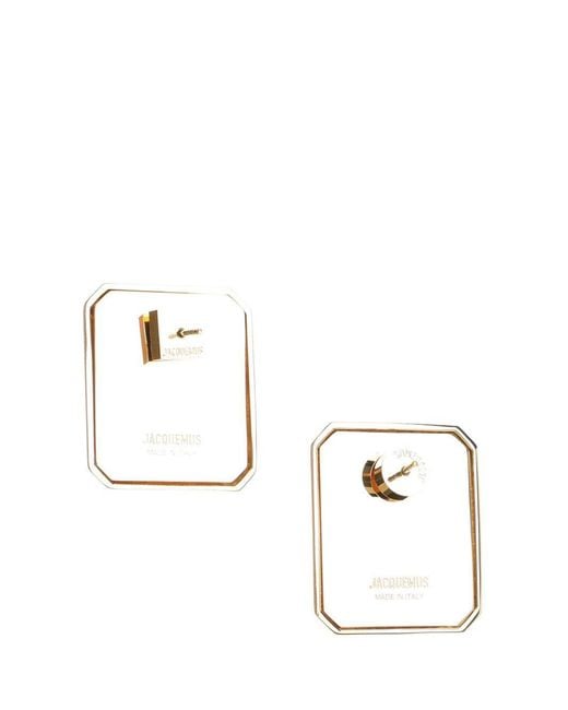 Jacquemus Brown Sculptural Drop Earrings