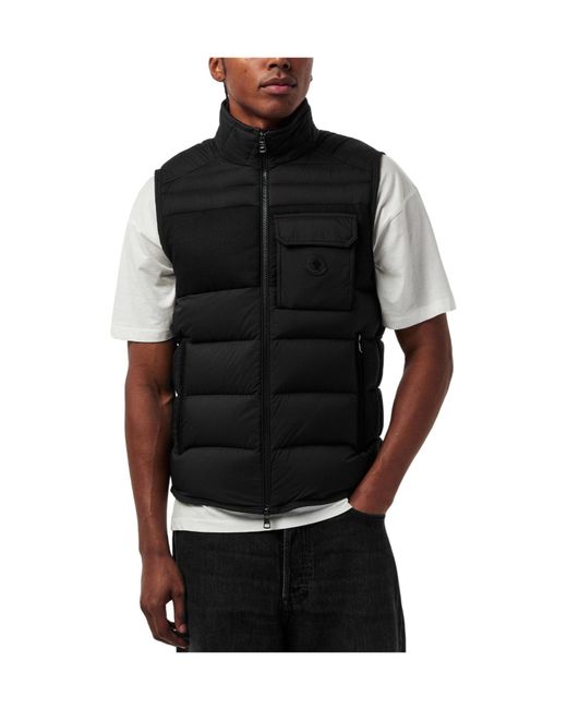 Moncler Black Stand-Collar Quilted Down Vest for men