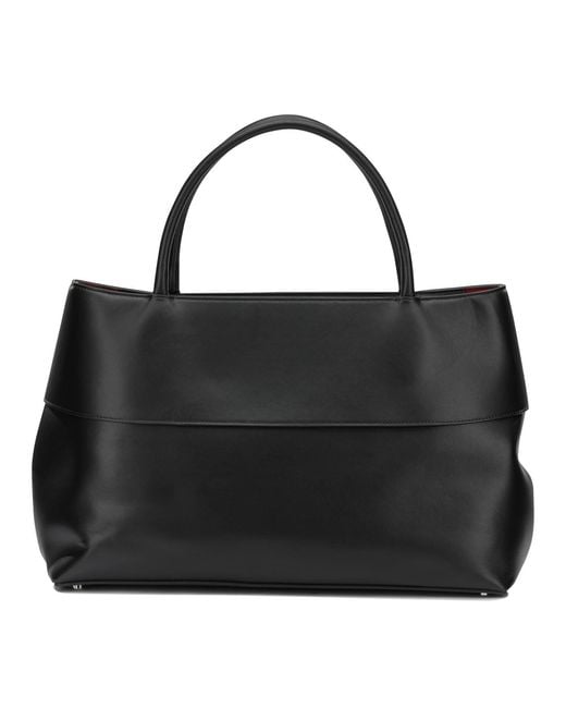 Totême Black Mercer Leather Tote Bag