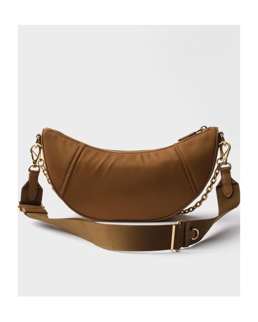 Prada Brown Re-Nylon Demi-Lune Shoulder Bag