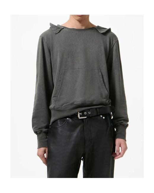 Our Legacy Gray Washed Fleece Hoodie for men