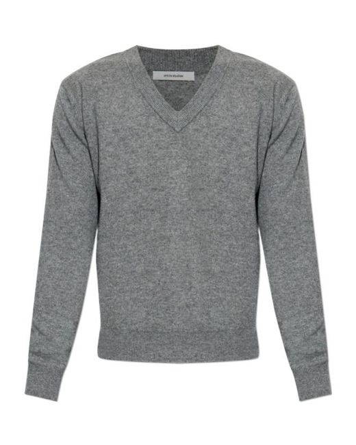 Entire studios Gray V-Neck Sweater for men