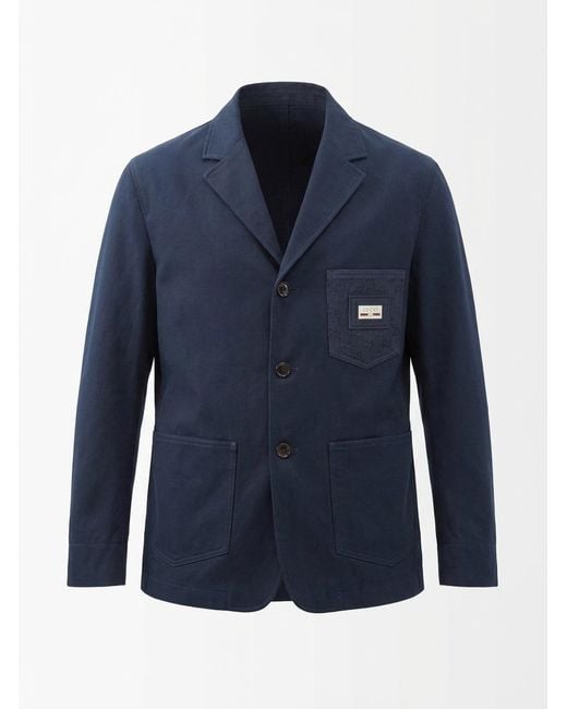 Gucci Blue Single Breasted Jacket for men