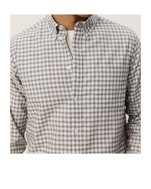 Les Deux Gray Check-Pattern Button-Down Shirt for men