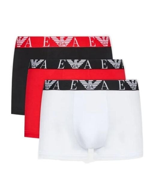 Emporio Armani White Logo-Print Boxers Set for men