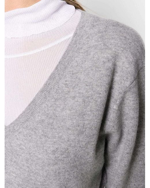 Vince Gray Cashmere V-Neck Jumper