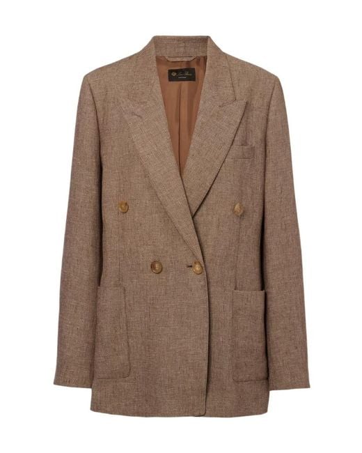 Loro Piana Brown Linen Blazer