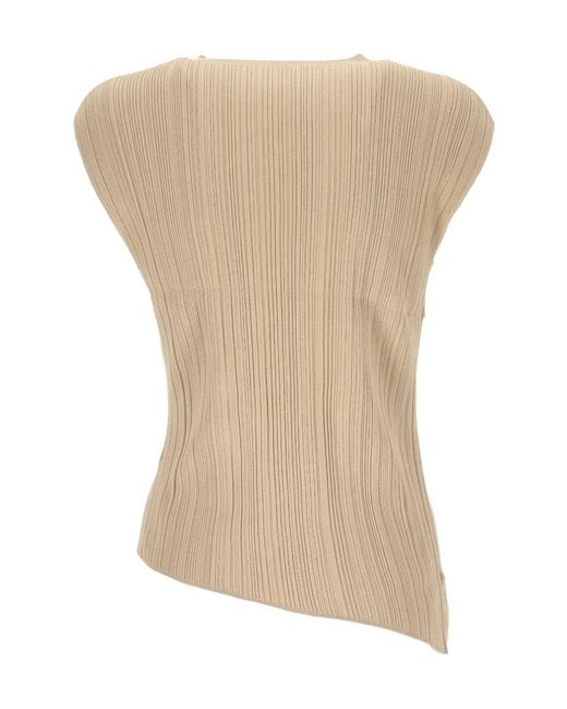 Joseph Natural Pleated Ring-Detail Top
