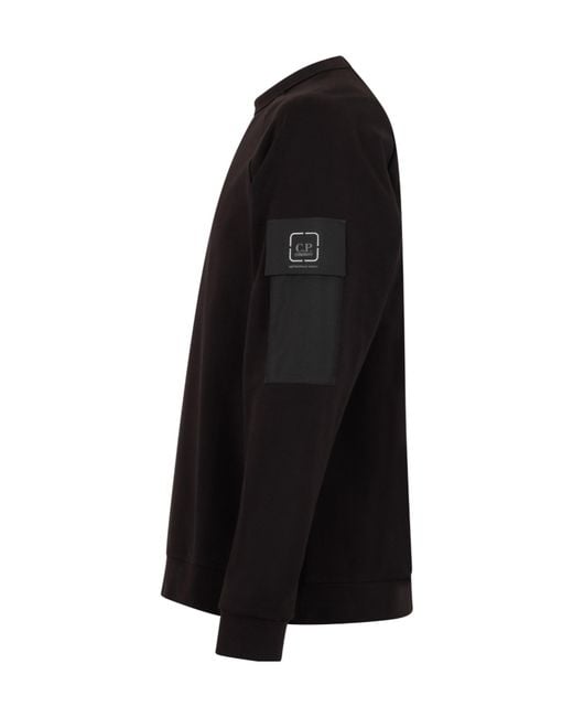C P Company Black Sleeve Pocket Sweatshirt for men