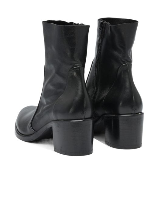 Strategia Black Chunky High-Heeled Ankle Boots