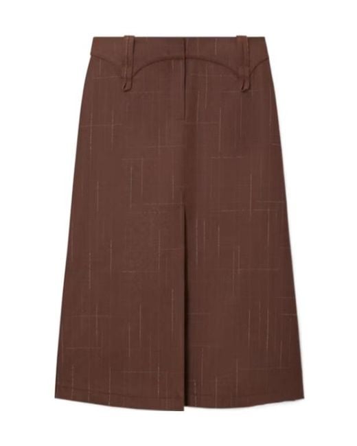 Tory Burch Brown Wool Skirt