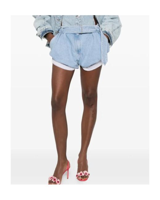 Magda Butrym Blue Belted Shorts