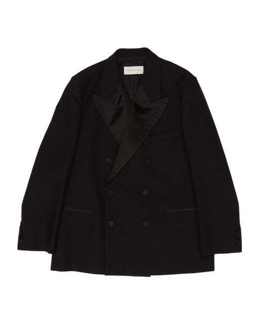 Dries Van Noten Black Double-Breasted Jacket for men