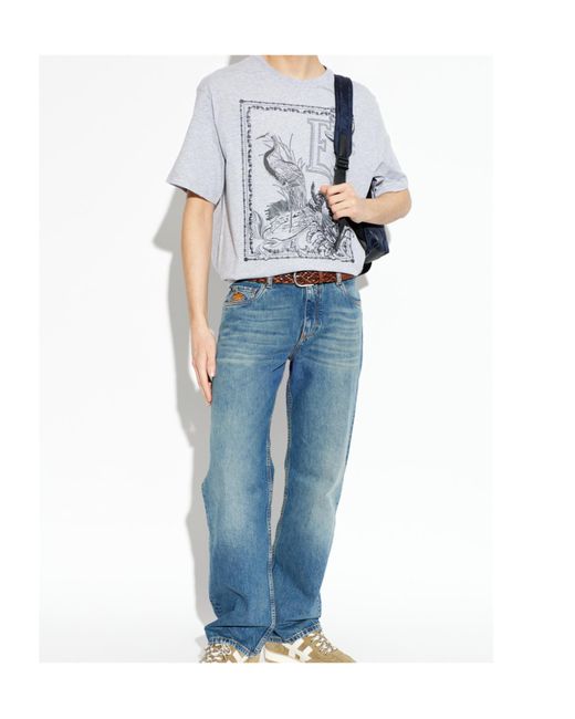 Etro White Graphic Printed Crewneck T-Shirt for men