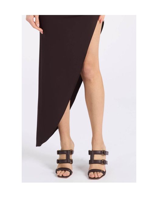 Elisabetta Franchi Black Square-Toe High-Heeled Sandals