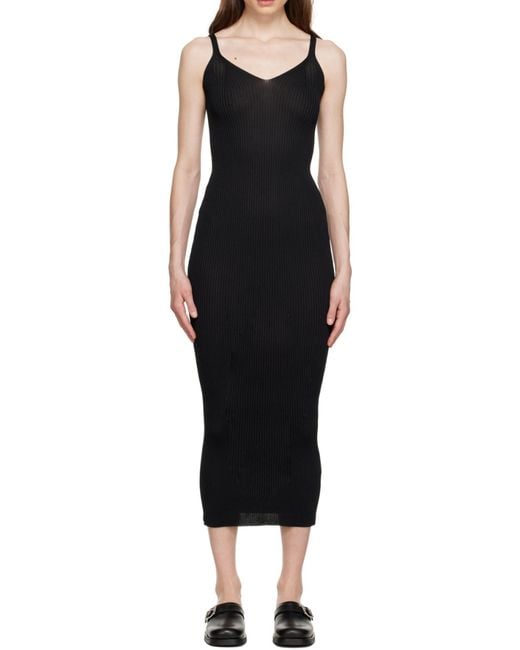 Our Legacy Black V-Neck Ribbed-Knit Sleeveless Dress