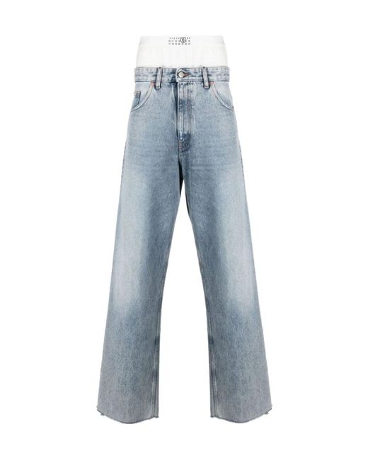 MM6 by Maison Martin Margiela Men's Blue Layered Jeans