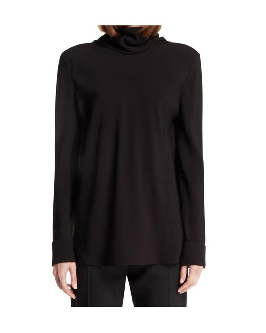 The Row Black Viscose Top