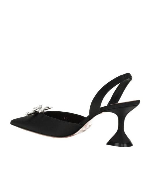 AMINA MUADDI Black Rosie Sling 70 Bow Heeled Sandals