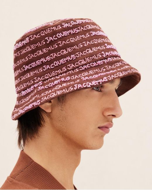 Jacquemus Red Cappelli Uomo Cotone Marrone/Rosa for men