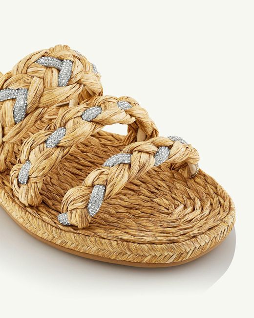 Aquazzura Metallic Embellished Slip-On Sandals
