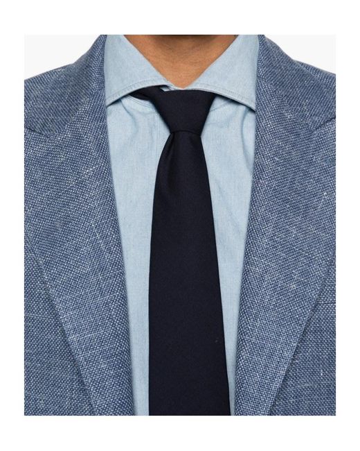 Brunello Cucinelli Blue Single-Breasted Jacket for men