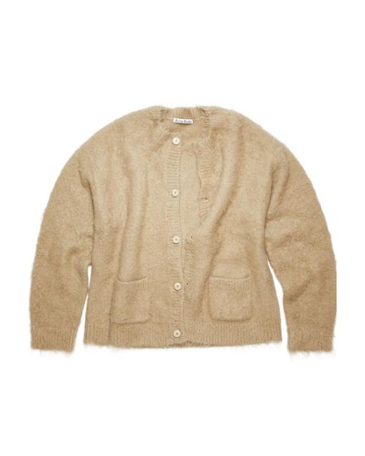 Acne Natural Long Sleeved Button-Up Cardigan for men