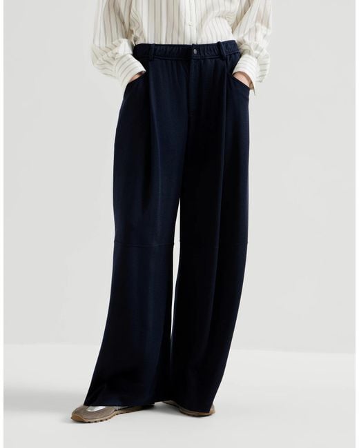 Brunello Cucinelli Black Cotton And Silk Interlock Track Trousers