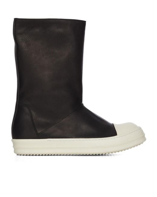 Rick Owens Black High Rubber-Sole Boots for men