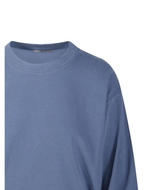 Haikure Blue Long-Sleeved Crewneck T-Shirt