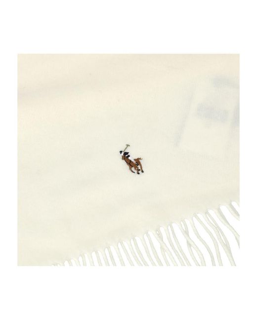 Polo Ralph Lauren White Tassel Hem Scarf for men