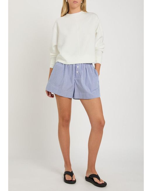 Varley White Loose Crew Neck Sweatshirt