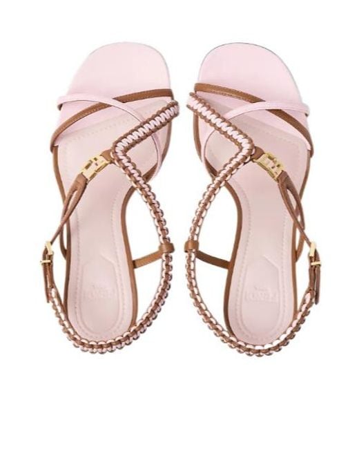 Fendi Pink 85Mm Ffold Heeled Sandals