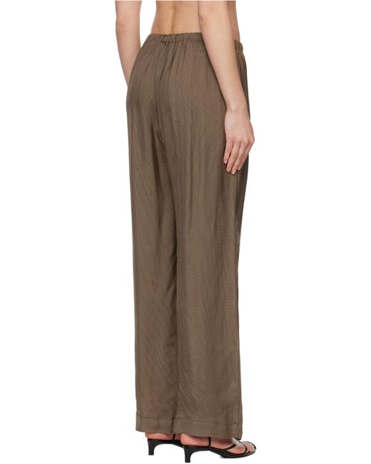 Rohe Brown Mini-Check Drawstring Trousers
