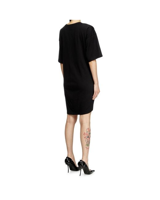 DIESEL Black D-Eivor Tie Front T-Shirt Dress