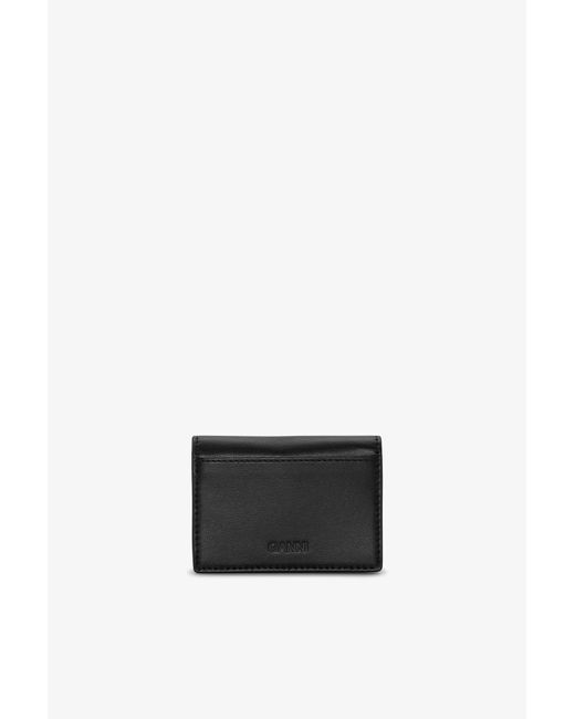 Ganni Black Animal Bou Flap Card Holder