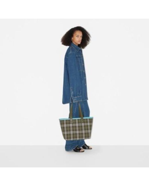 Burberry Green Medium London Vintage Checked Top Handle Bag