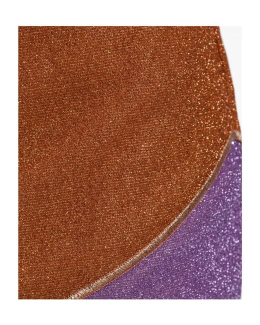 Oseree Brown Asymmetrical Mini Skirt