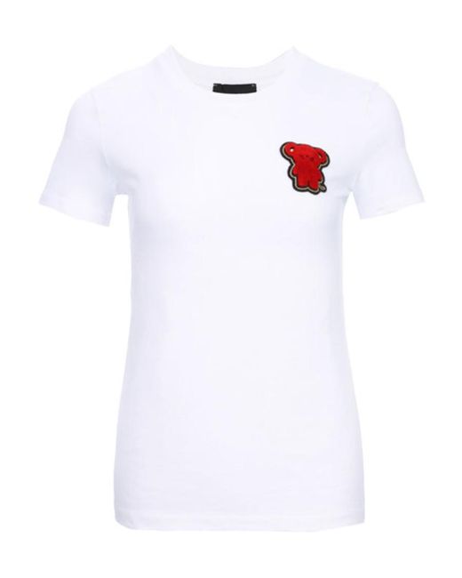 Emporio Armani White Bear Decorative Short-Sleeved T-Shirt