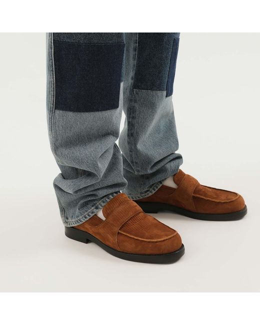 1989 STUDIO Blue Patchwork Straight-Leg Jeans for men
