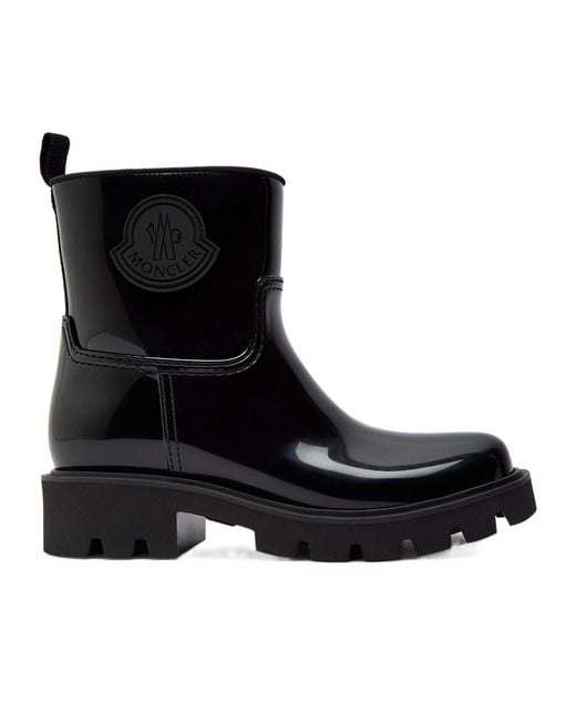 Moncler Black Kickstream Logo-Appliquéd Rain Boots