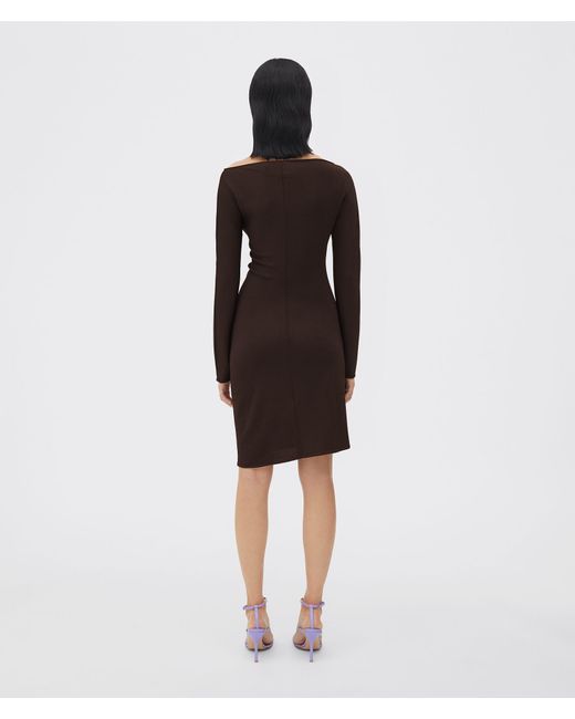 Bottega Veneta Gray Long-Sleeved Wrap Dress