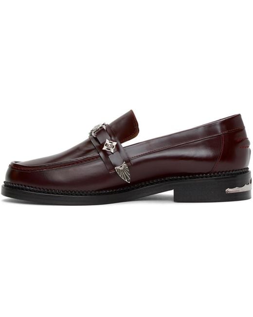 Toga Virilis Brown Round Head Loafer Shoes for men