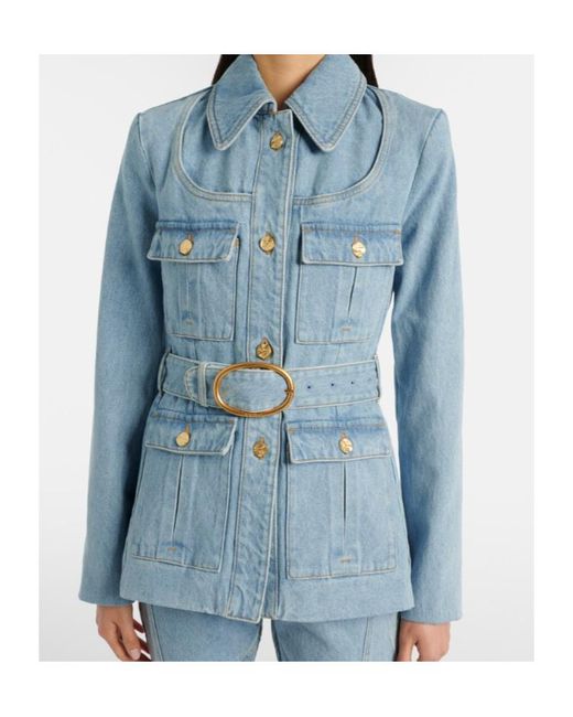 Nina Ricci Blue Belted Denim Jacket